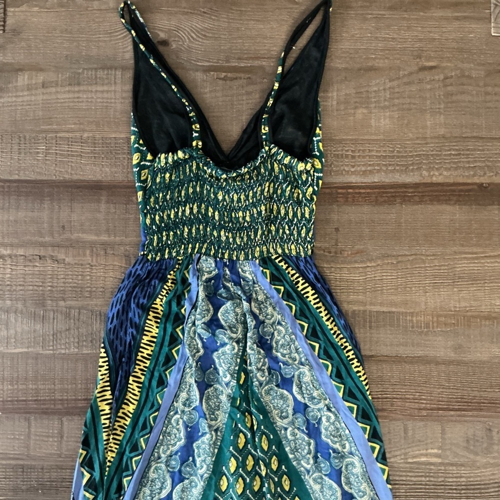 Angie Vibrant Blue and Green Maxi Dress - Picture 7 of 9